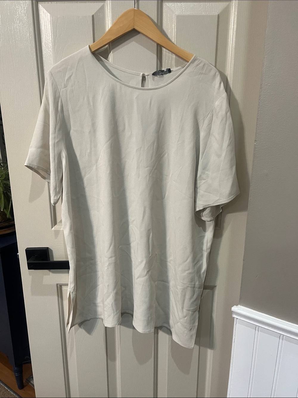 Eileen Fisher tan Short-Sleeve Relaxed Tunic